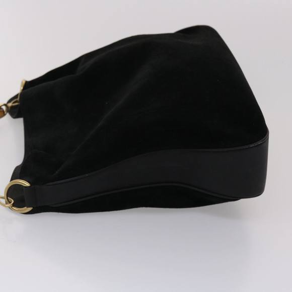 GUCCI Bamboo Hand Bag Suede 2way Black Auth ar9709B - Picture 4 of 16